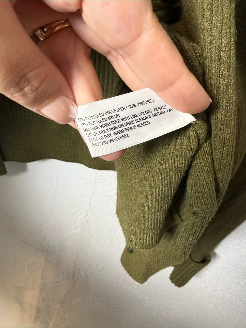 a new day Olive Green Ribbed Button-Front Cardigan Sweater